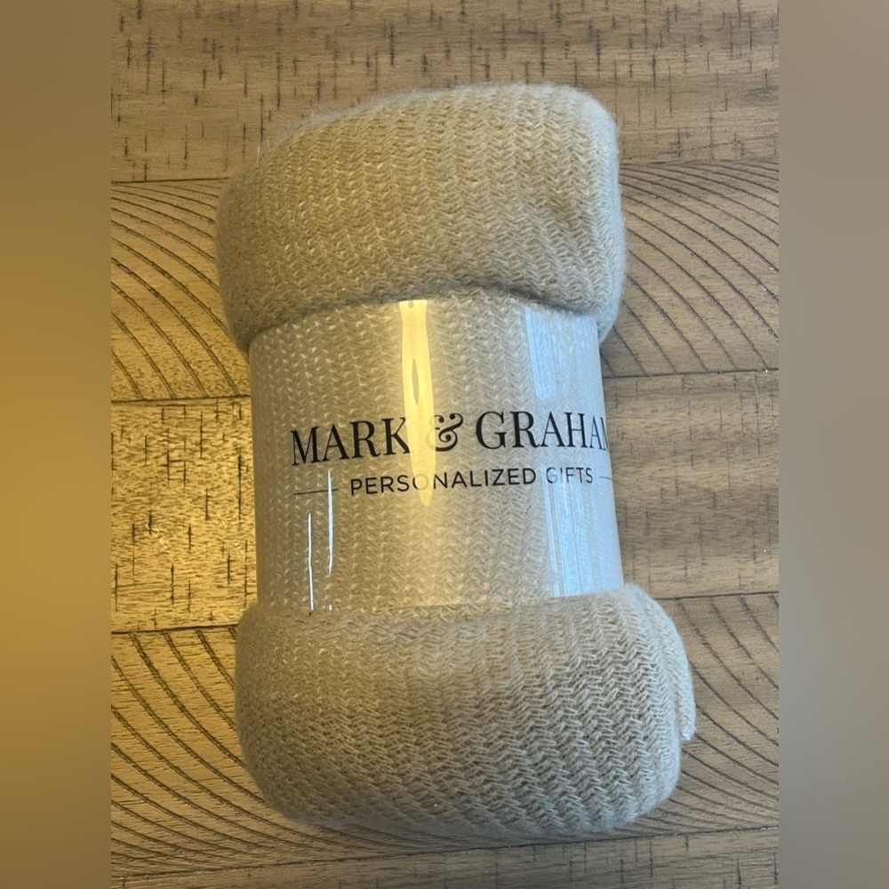 NWT Mark and Graham Throw Blanket 50" x 60" Tan Cozy